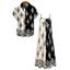 Bohemian Vacation Couple Outfit Contrast Color Baroque Damask Print Spaghetti Strap Maxi Dress and Shirt Set - Noir S | US 4