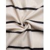 Vacation Couple Outfit Striped Print Flower Decor One Shoulder Bodycon Dress and Solid Color Geometric Hollow Out Shirt Set - Beige S | US 4