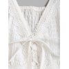 Western Country Style Dress Solid Color Lace Trim Crochet Scalloped Tied Spaghetti Strap Dress - Blanc S | US 4