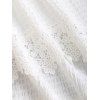 Western Country Style Dress Solid Color Lace Trim Crochet Scalloped Tied Spaghetti Strap Dress - Blanc M | US 6