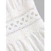 Western Country Style Dress Solid Color Lace Trim Crochet Scalloped Tied Spaghetti Strap Dress - Blanc XL | US 12