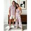 Hawaiian Vacation Couple Outfit Abstract Leaf Print Tied Pocket Off the Shoulder Jumpsuit and Shirt Set - Rose S | US 4