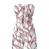 Hawaiian Vacation Jumpsuit Abstract Leaf Print Tied Pocket Off the Shoulder Jumpsuit - Rose L | US 8-10
