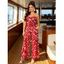 Vacation Wide Leg Jumpsuit Abstract Graffiti Print Tied Pocket Off the Shoulder Jumpsuit - Rouge XXL | US 14