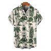 Hawaiian Vacation Couple Outfit Wave Tribal Print Pocket Off the Shoulder Romper and Shirt Set - Vert profond S | US 4