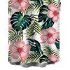 Men's Hawaiian Vacation Shirt Tropical Monstera Leaf Floral Print Button Up Shirt - Turquoise Foncée 5XL