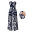 Hawaiian Vacation Jumpsuit Tropical Pineapple Print Pocket Off the Shoulder Jumpsuit - Bleu de Minuit XXL | US 14