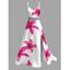 Vacation Dress Watercolor Tropical Hibiscus Floral Print Lace Hollow Out Slit Dress - Rose Vif L | US 8-10
