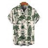 Men's Hawaiian Vacation Shirt Wave Tribal Print Button Up Shirt - Vert profond 5XL