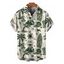 Men's Hawaiian Vacation Shirt Wave Tribal Print Button Up Shirt - Vert profond 5XL