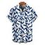 Men's Hawaiian Vacation Shirt Abstract Leaf Print Button Up Shirt - Rose 5XL