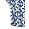 Men's Hawaiian Vacation Shirt Abstract Leaf Print Button Up Shirt - Bleu profond 5XL