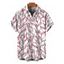 Men's Hawaiian Vacation Shirt Abstract Leaf Print Button Up Shirt - Rose 5XL