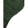 Ethnic Style Vacation Dress Solid Color Sheer Lace Panel Scalloped Spaghetti Strap Maxi Dress - PLANT GREEN S | US 4
