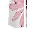Vacation Pants Watercolor Anemone Floral Print Pocket Belt Wide Leg Pants - Blanc XXXXXL | US 20