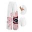 Vacation Pants Watercolor Anemone Floral Print Pocket Belt Wide Leg Pants - Blanc L | US 8-10