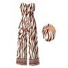 Vacation Jumpsuit Colorblock Ethnic Geometric Wavy Zebra Print Tied Pocket Off the Shoulder Jumpsuit - Blanc S | US 4