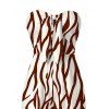 Vacation Jumpsuit Colorblock Ethnic Geometric Wavy Zebra Print Tied Pocket Off the Shoulder Jumpsuit - Blanc S | US 4