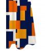 Vacation Dress Colorblock Geometric Print Spaghetti Strap A Line Mdi Dress - multicolor A L | US 8-10