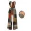 Vacation Jumpsuit Vintage Colored Plaid Print Tied Pocket Off the Shoulder Jumpsuit - Brun XXXL | US 16