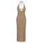 Vacation Cover-up Solid Color See Through Cut Out Starfish Decor Halter Slit Cover-up - Noir M | US 6