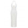 Vacation Cover-up Solid Color See Through Cut Out Starfish Decor Halter Slit Cover-up - Blanc L | US 8-10