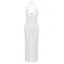 Vacation Cover-up Solid Color See Through Cut Out Starfish Decor Halter Slit Cover-up - Blanc L | US 8-10