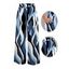 Vacation Pants Wavy Abstract Geometric Print Belt Pocket Wide Leg Pants - Vert clair XXL | US 14
