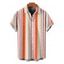 Men's Bohemian Vacation Shirt Arrow Geometric Striped Print Button Up Shirt - Orange 5XL