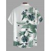 Men's Hawaiian Vacation Shirt Tropical Flower Monstera Leaf Print Button Up Shirt - Vert 5XL