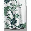 Men's Hawaiian Vacation Shirt Tropical Flower Monstera Leaf Print Button Up Shirt - Vert 5XL