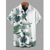 Men's Hawaiian Vacation Shirt Tropical Flower Monstera Leaf Print Button Up Shirt - Vert 5XL