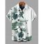 Men's Hawaiian Vacation Shirt Tropical Flower Monstera Leaf Print Button Up Shirt - Vert 5XL