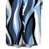 Men's Vacation Shirt Wavy Abstract Geometric Print Button Up Shirt - Bleu gris XL