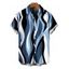 Men's Vacation Shirt Wavy Abstract Geometric Print Button Up Shirt - Vert clair 5XL
