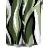 Men's Vacation Shirt Wavy Abstract Geometric Print Button Up Shirt - Vert clair 5XL