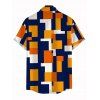 Men's Vacation Shirt Colorblock Geometric Print Button Up Casual Shirt - multicolor A 5XL