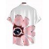 Men's Vacation Shirt Watercolor Anemone Floral Print Button Up Shirt - Blanc 5XL