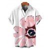 Men's Vacation Shirt Watercolor Anemone Floral Print Button Up Shirt - Blanc 5XL