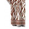 Men's Vacation Shirt Colorblock Ethnic Geometric Wavy Zebra Print Button Up Shirt - Blanc 3XL