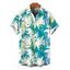 Men's Vacation Shirt Tie Dye Abstract Feather Brushstroke Print Button Up Shirt - Turquoise Foncée 5XL