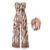 Vacation Jumpsuit Colorblock Ethnic Geometric Wavy Zebra Print Tied Pocket Off the Shoulder Jumpsuit - Blanc S | US 4