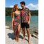 Vacation Couple Outfit Lily Floral Print One-piece Swimsuit Bodycon Skirt and Shirt Set - Brun S | US 4