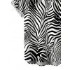 Hawaiian Vacation Couple Outfit Zebra Print Twisted Cut Out Slit Haler Dress and Shirt Set - Noir S | US 4