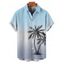 Men's Vacation Shirt for Beach Ombre Coconut Tree Print Button Up Shirt - Bleu gris 5XL