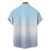 Men's Vacation Shirt for Beach Ombre Coconut Tree Print Button Up Shirt - Bleu gris 5XL