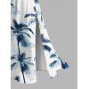 Vacation Dress Ink Painting Coconut Tree Print Lace Hollow Out Spaghetti Strap Slit Dress - Blanc XXXXXL | US 20