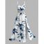 Vacation Dress Ink Painting Coconut Tree Print Lace Hollow Out Spaghetti Strap Slit Dress - Blanc XXXXXL | US 20