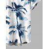 Men's Vacation Shirt Ink Painting Coconut Tree Print Button Up Shirt - Blanc 5XL