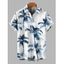Men's Vacation Shirt Ink Painting Coconut Tree Print Button Up Shirt - Blanc 5XL